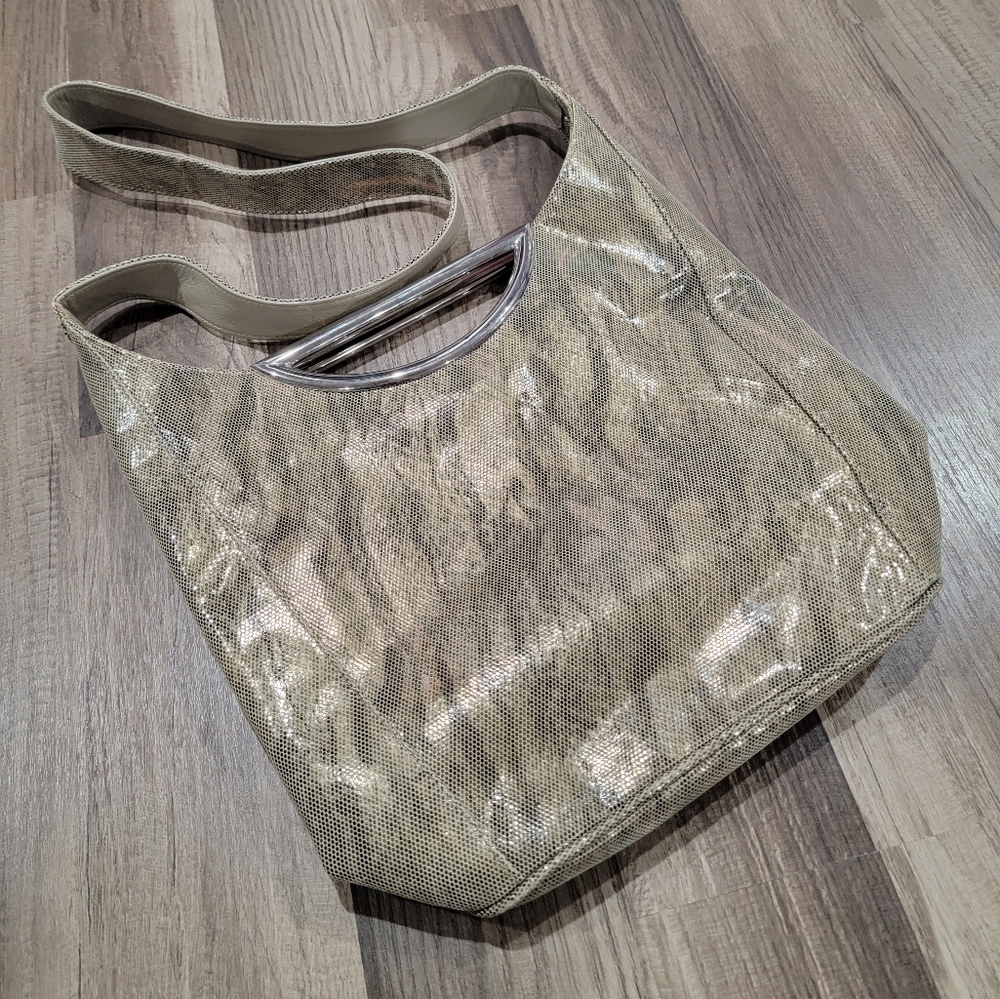 Stuart Weitzman Faux Snakeskin Hobo Bag